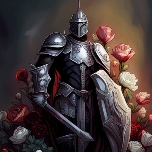 Grimdark Unholy Paladin in Crimson Armor