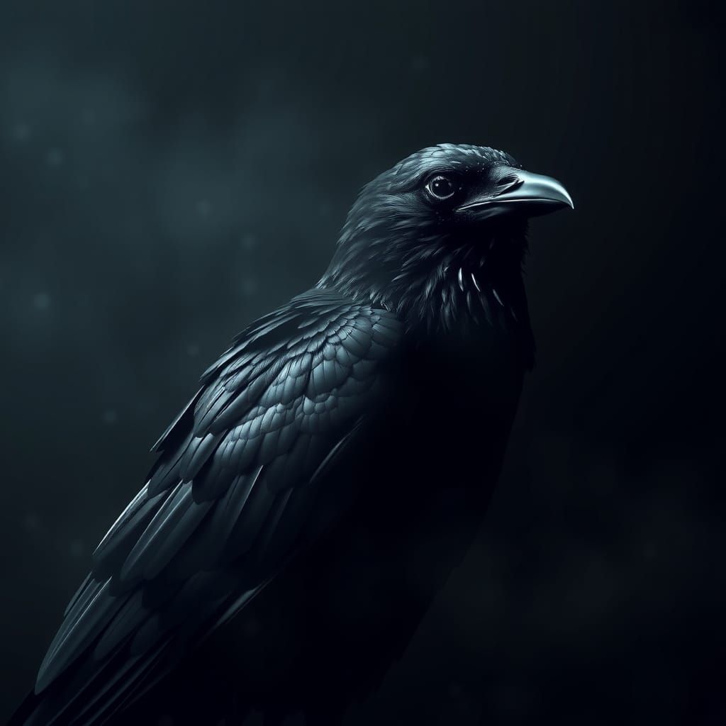 Raven Emerges from Darkness in Dramatic Concept Art