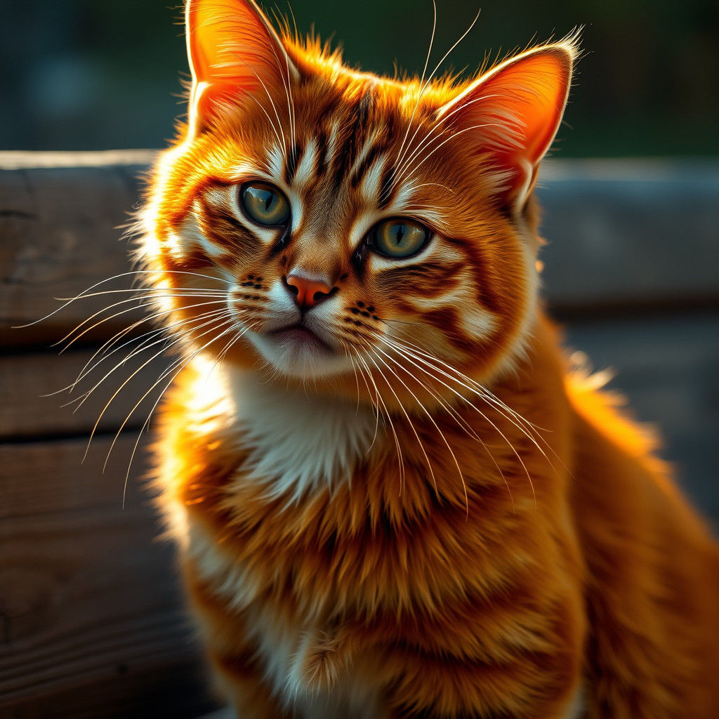 Orange and Black Cat Portrait with Dramatic Lighting