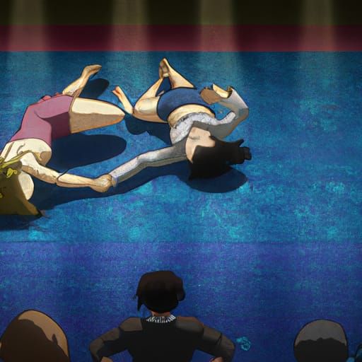 Women's Freestyle Wrestling: Studio Ghibli Anime Style