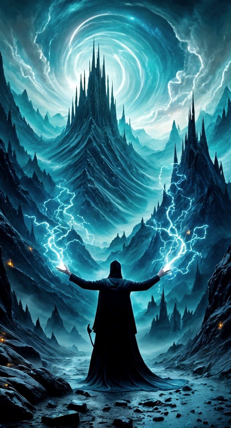 Otherworldly Sorcerer's Tower in Gothic Mountain Pass