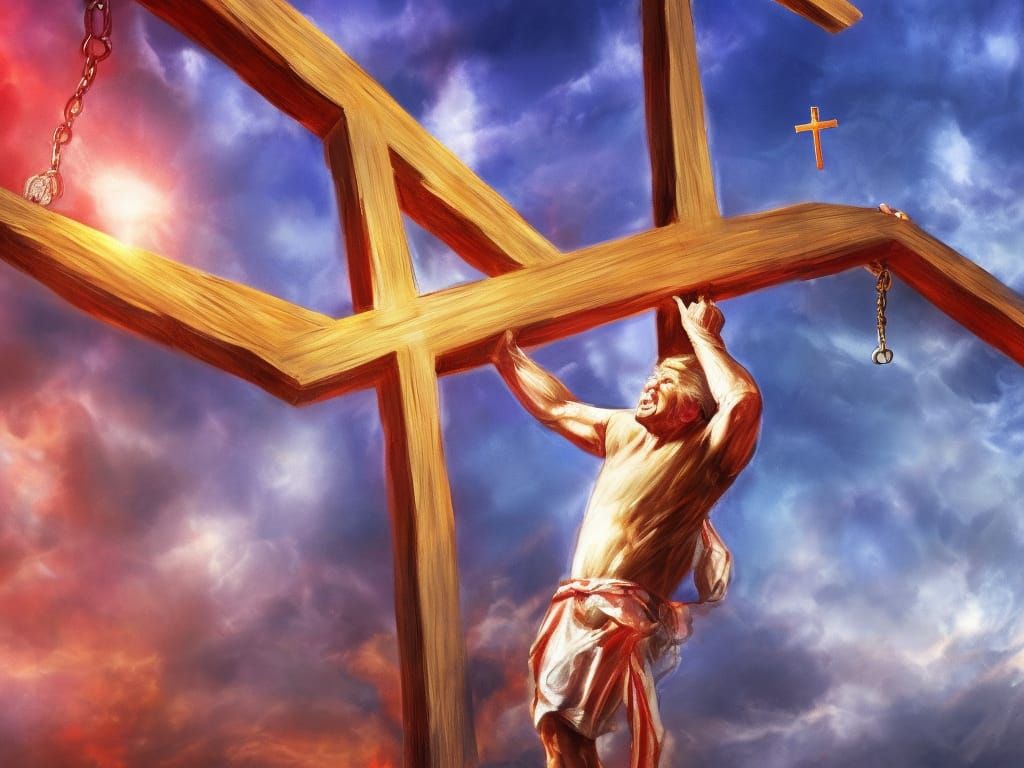 Hyperrealistic Crucifixion of Political Figure