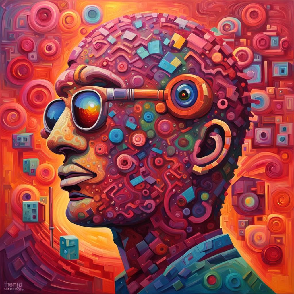 Raspberry Telescope in Expressionist Oil Painting Style