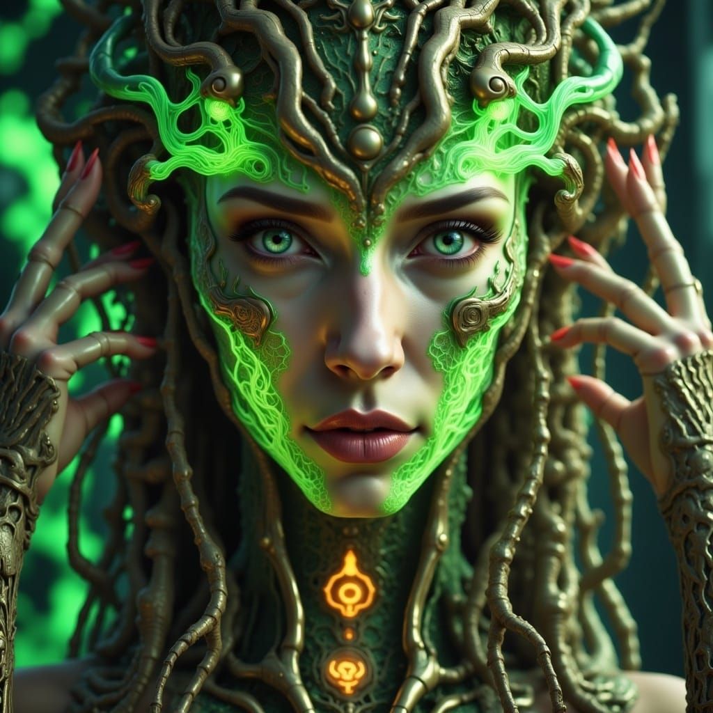 Sorceress Summons Living Bridge with Vines and Roots