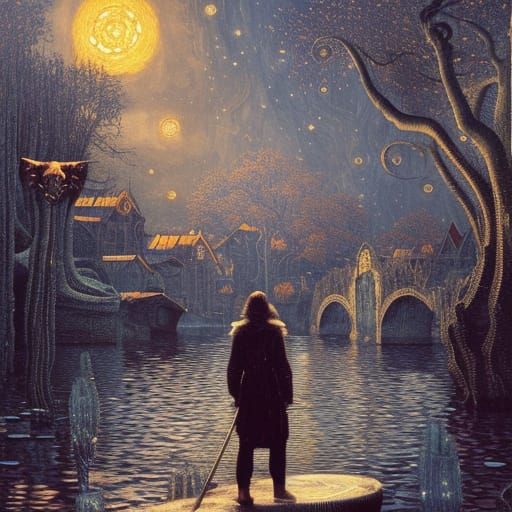 Charon's Journey: A Fantasy Art Depiction