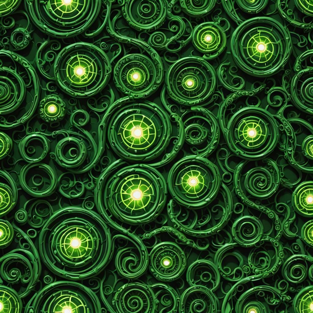 Twisted Green Spectral Manifestation of Hellish Light