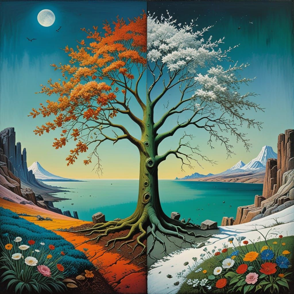 Surreal Tree of Spring and Winter