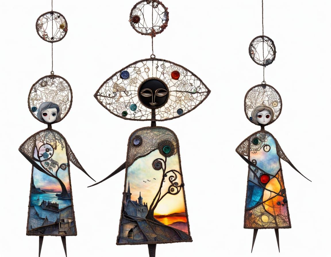 Futuristic Fairycore Dystopian Sunset Mixed Media