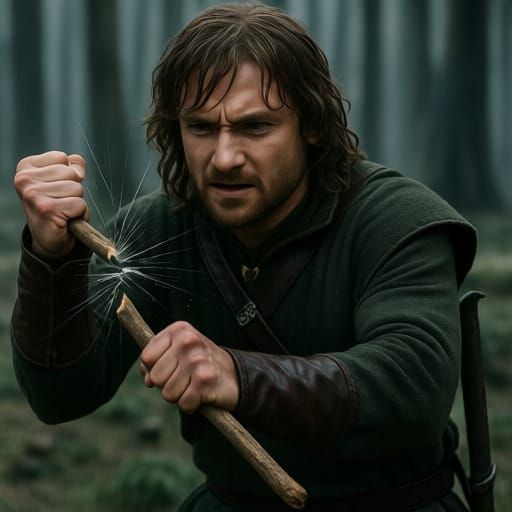 Aragorn Breaks a Stick in the Cold