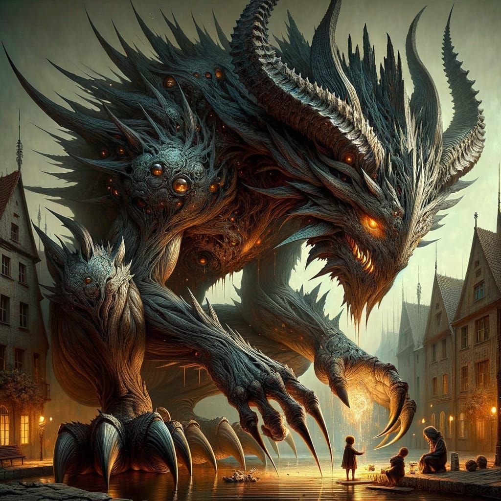 Guardian of Obsidian: A Dark Fantasy Scene