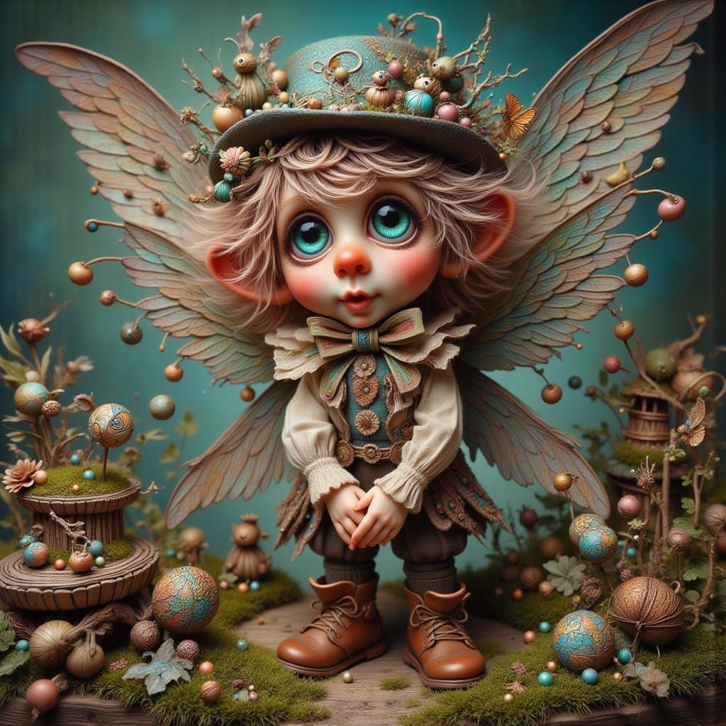 Whimsical Tiny Fairy with Unconventional Style