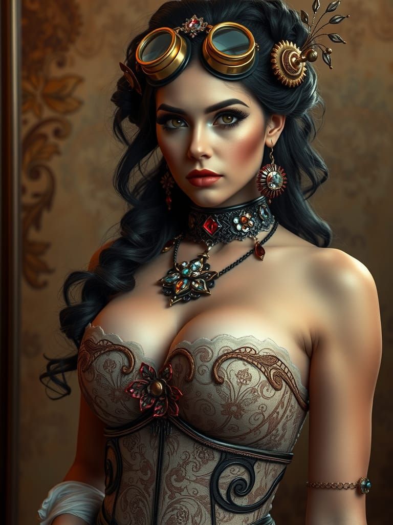 Steampunk Goddess with Jewelrypunk Accessories