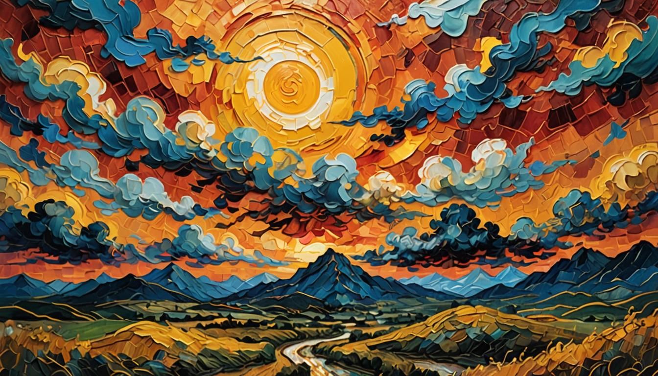 Van Gogh-Inspired Dawn Breaks Open Oil Painting