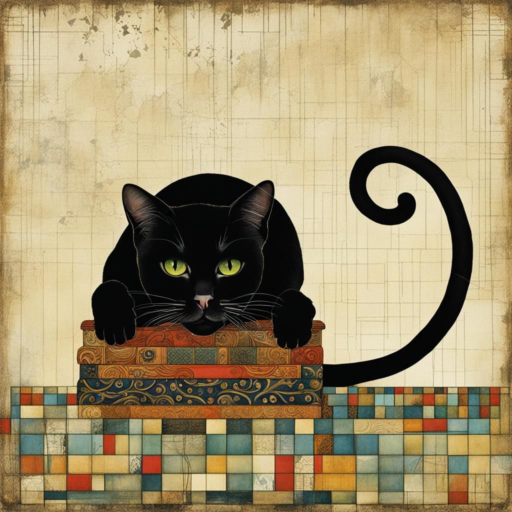 Surreal Cat Art Inspired by Graphic Design