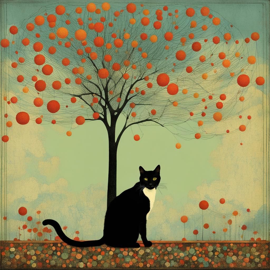 Colorful Cat Art Inspired by Pop Surrealism