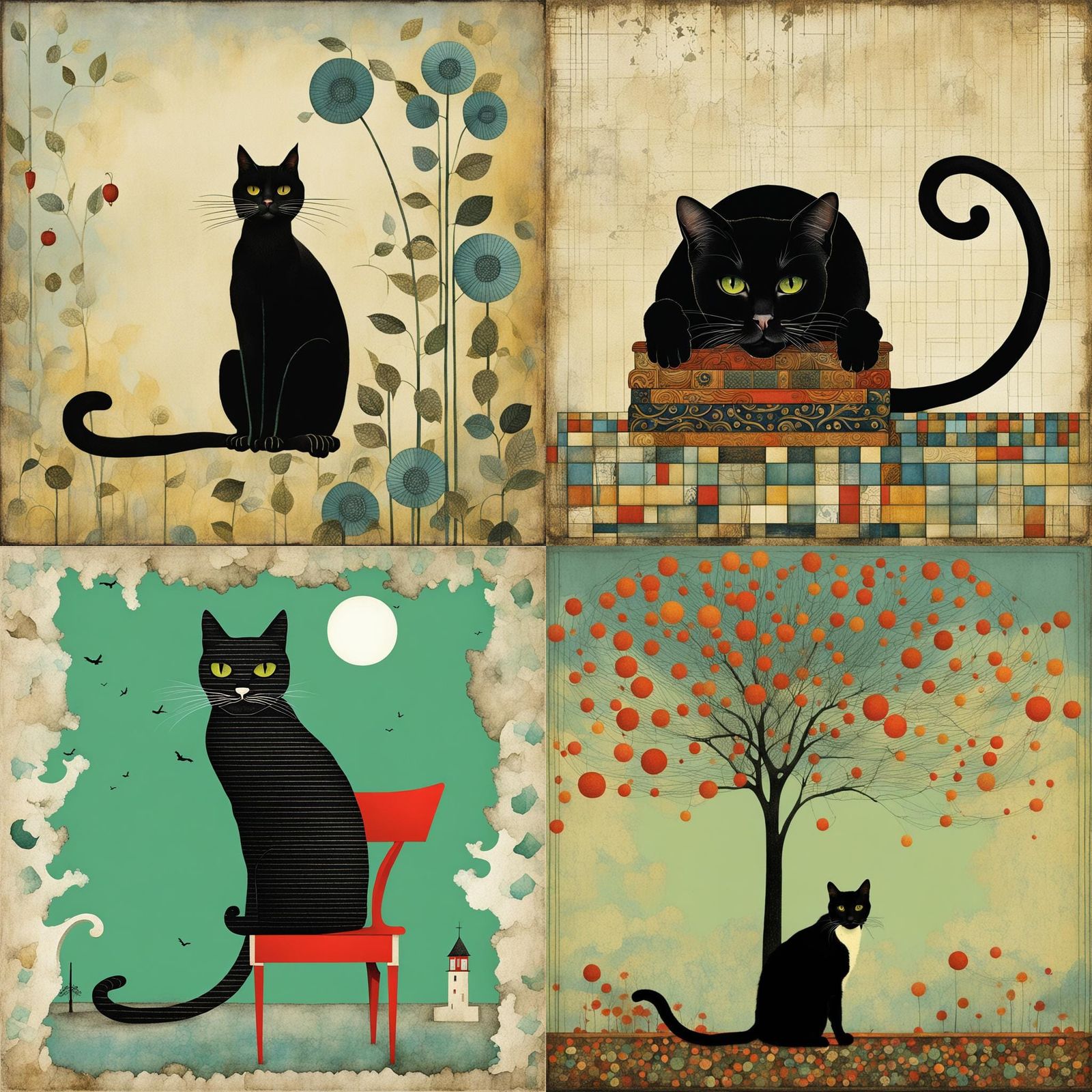 Surreal Cat Inspired by Graphic Design