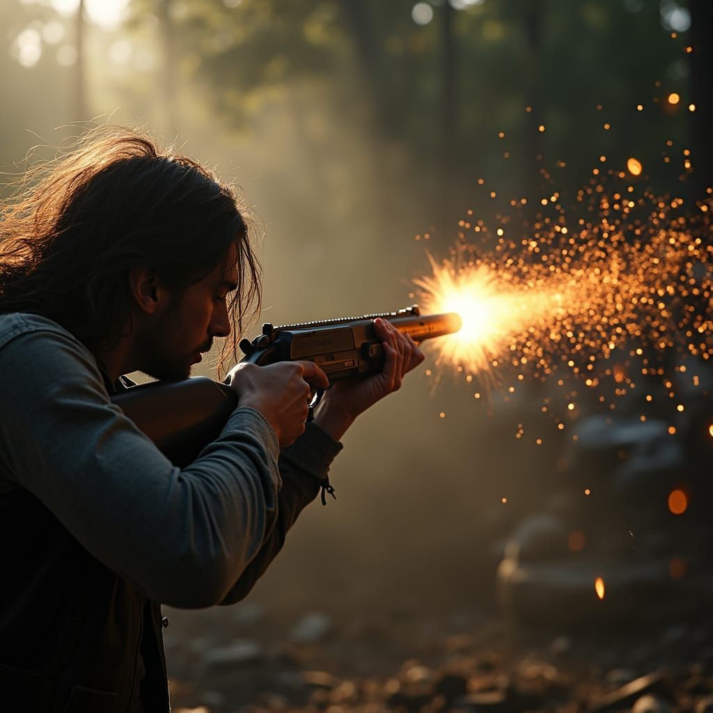 Dramatic Bullet Ejects from Rifle in Cyberpunk Apocalypse