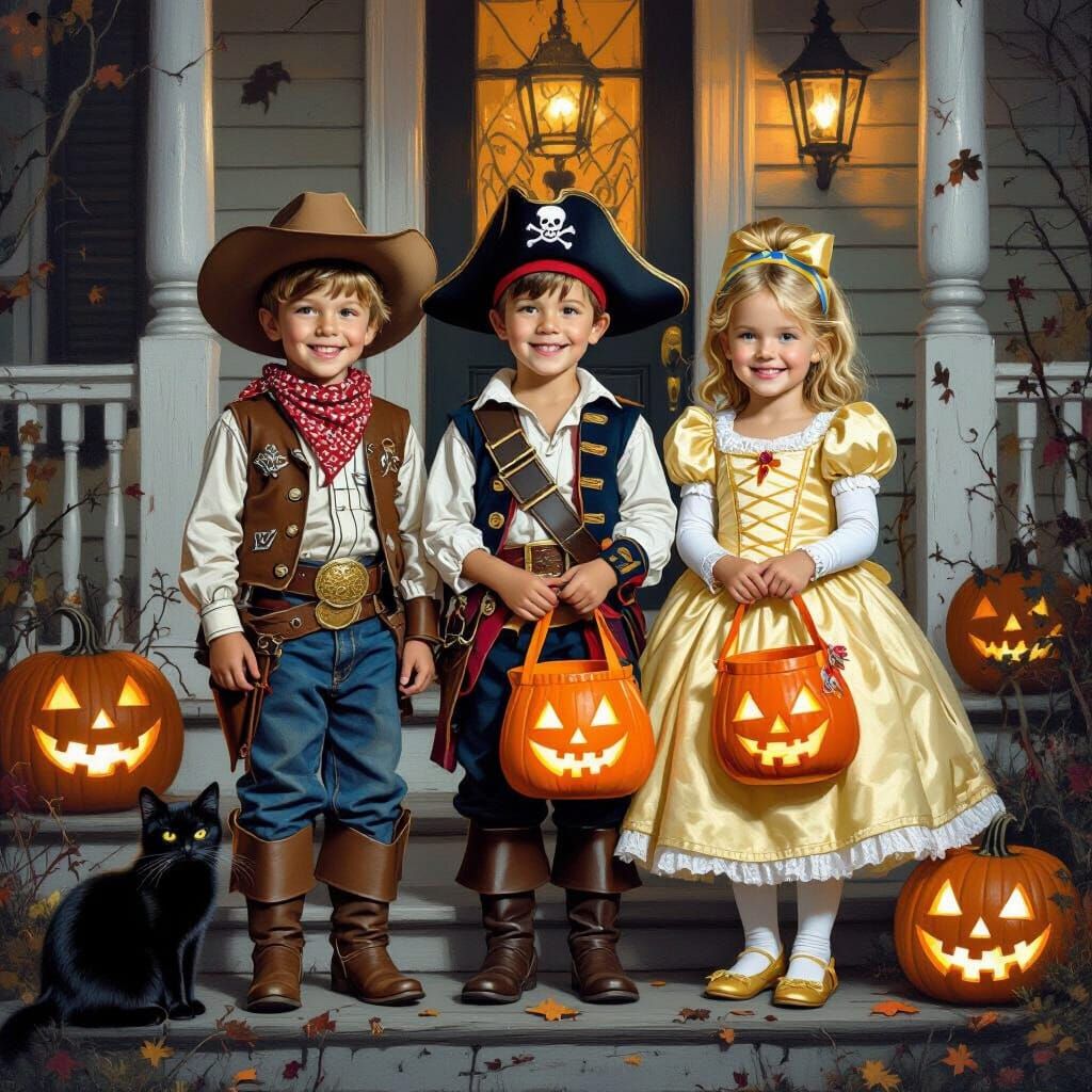 Hyperrealistic Children in Halloween Costumes
