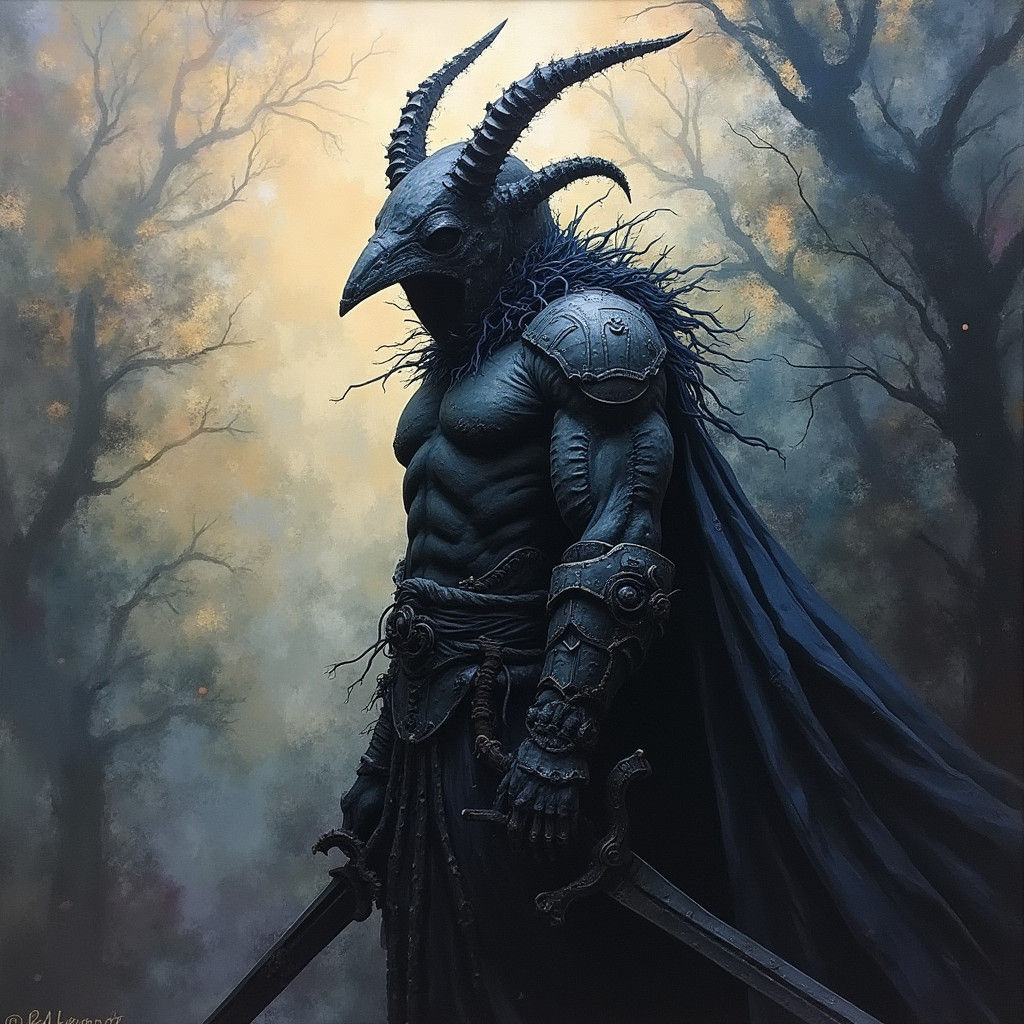 Grimdark Gouache Style Impressionist Masterpiece