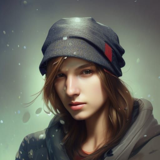 Brunette Woman Portrait in Hyperdetailed Digital Art