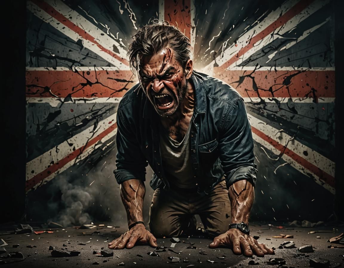 Dramatic Underlit Action Photo in Hyperrealism