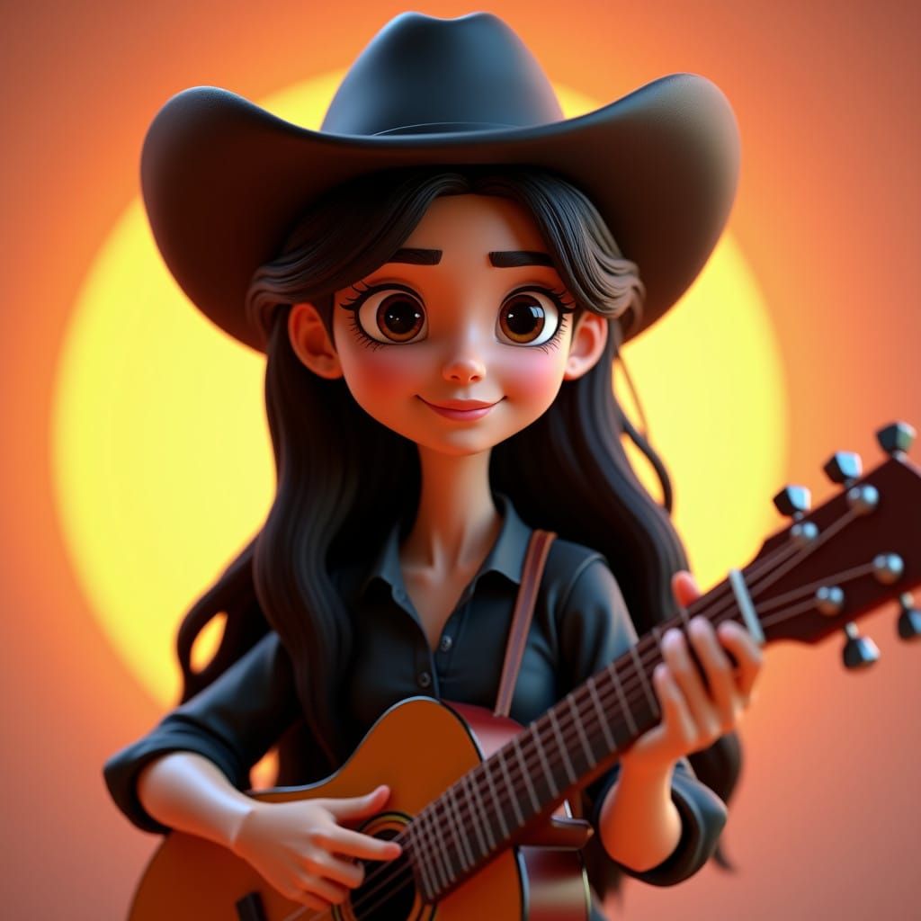 Pixar-Inspired Female Cowboy Concept Art in 3D