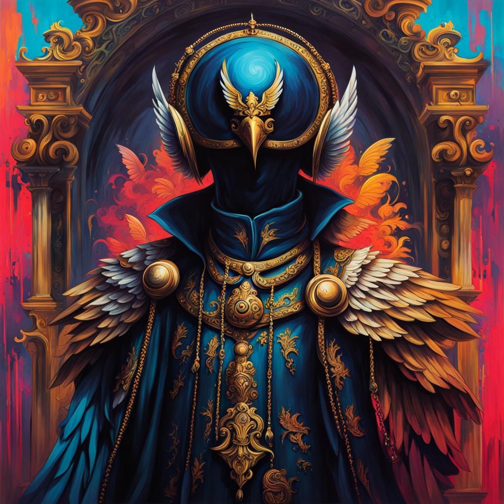 Baroque Tzeentch Lord Contemplates Tactics, Graffiti Art