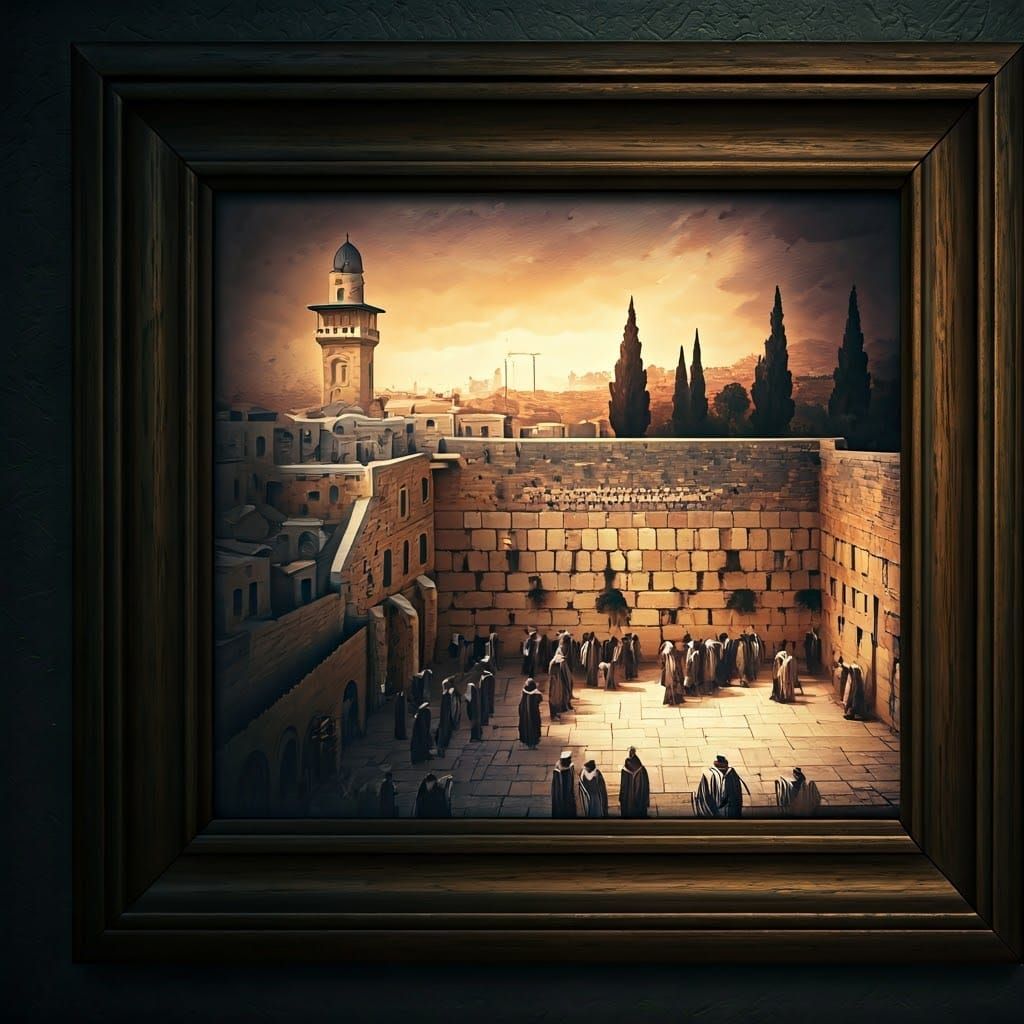 Western Wall Watercolor Art in Gallery