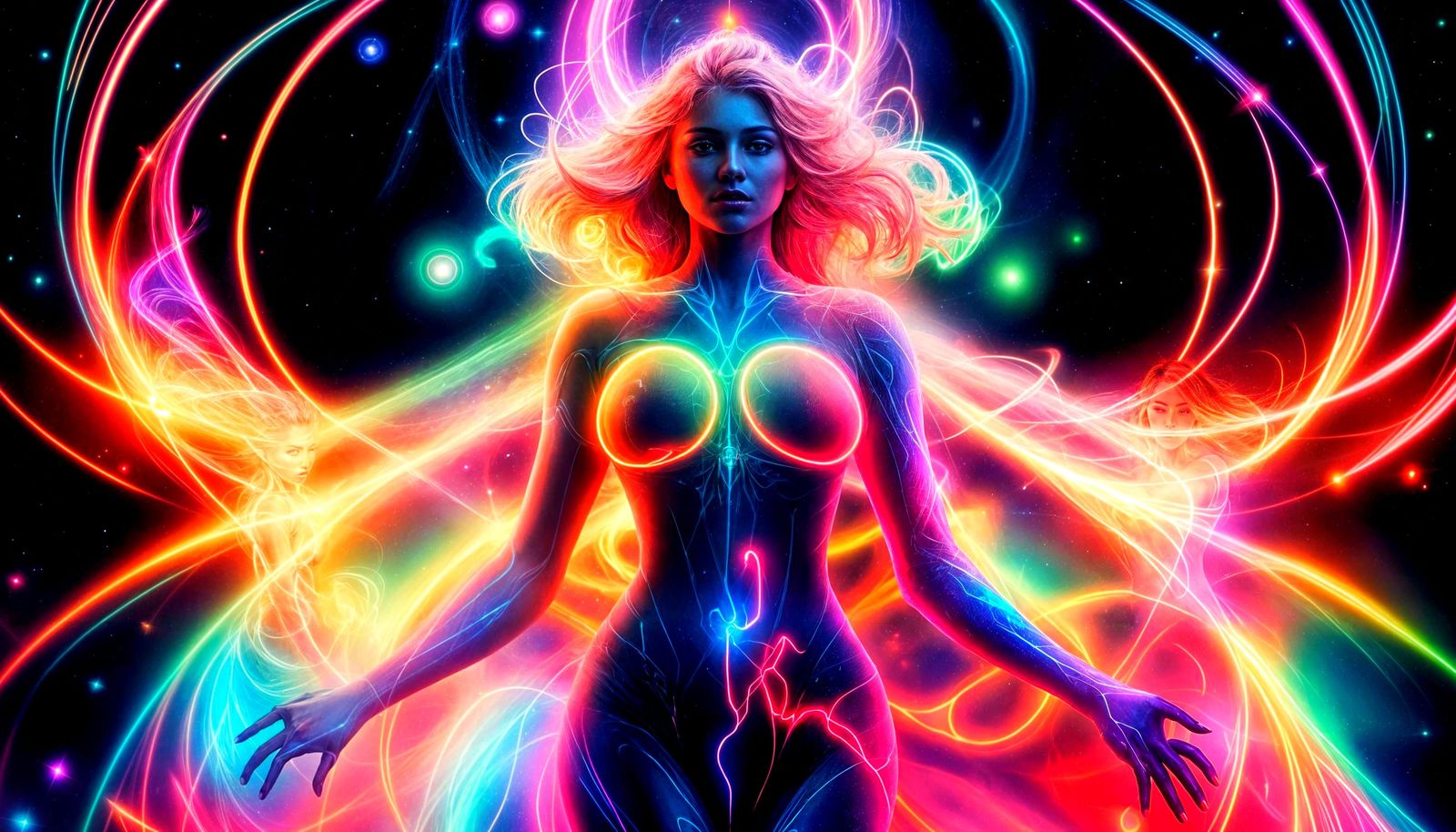Electric Techno Goddess of Cosmic Energy