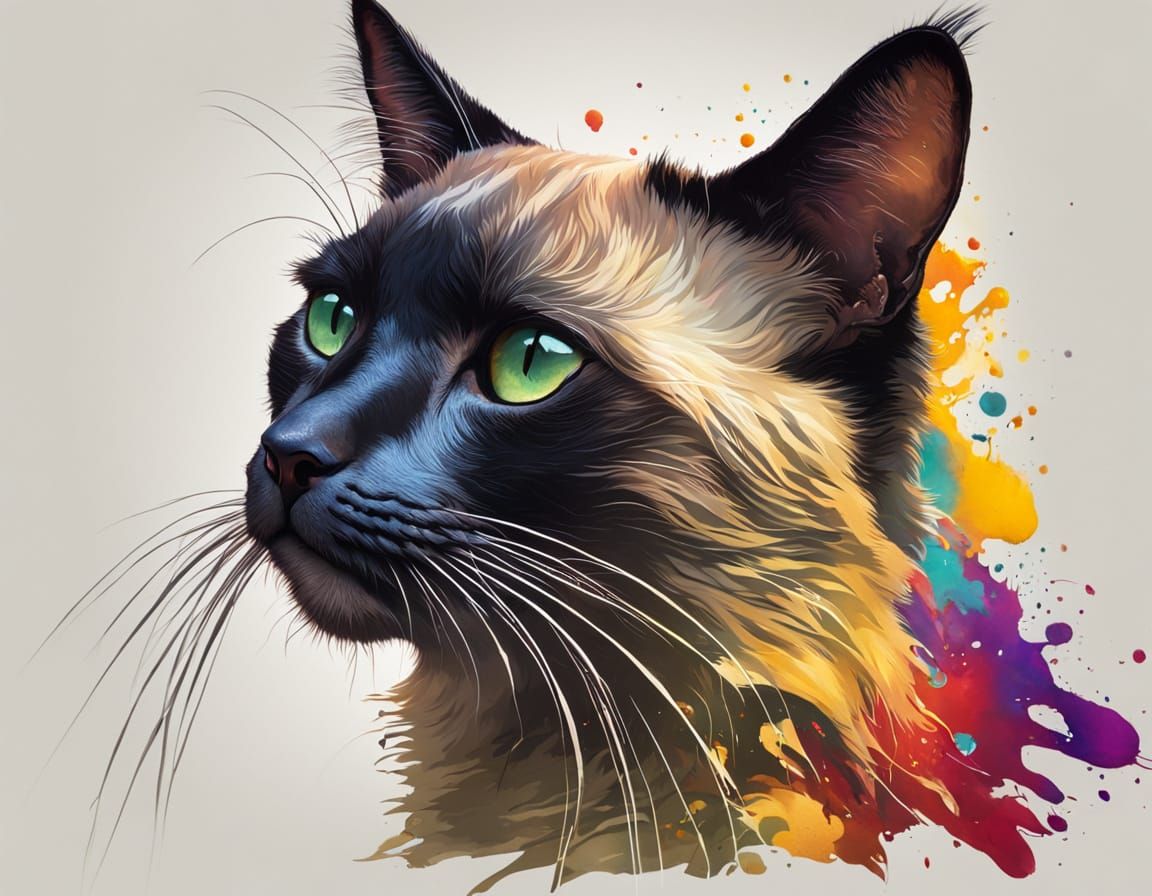 Hyperrealistic Balinese Cat Portrait