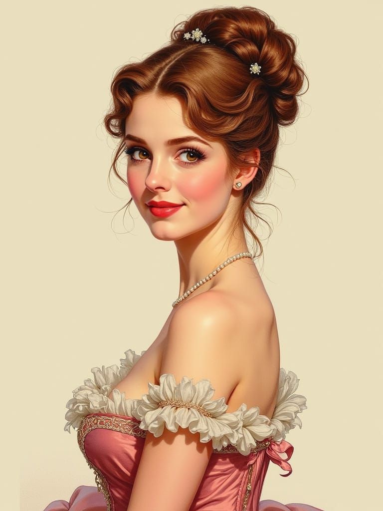 Regency Beauty in Vintage Pulp Art Style