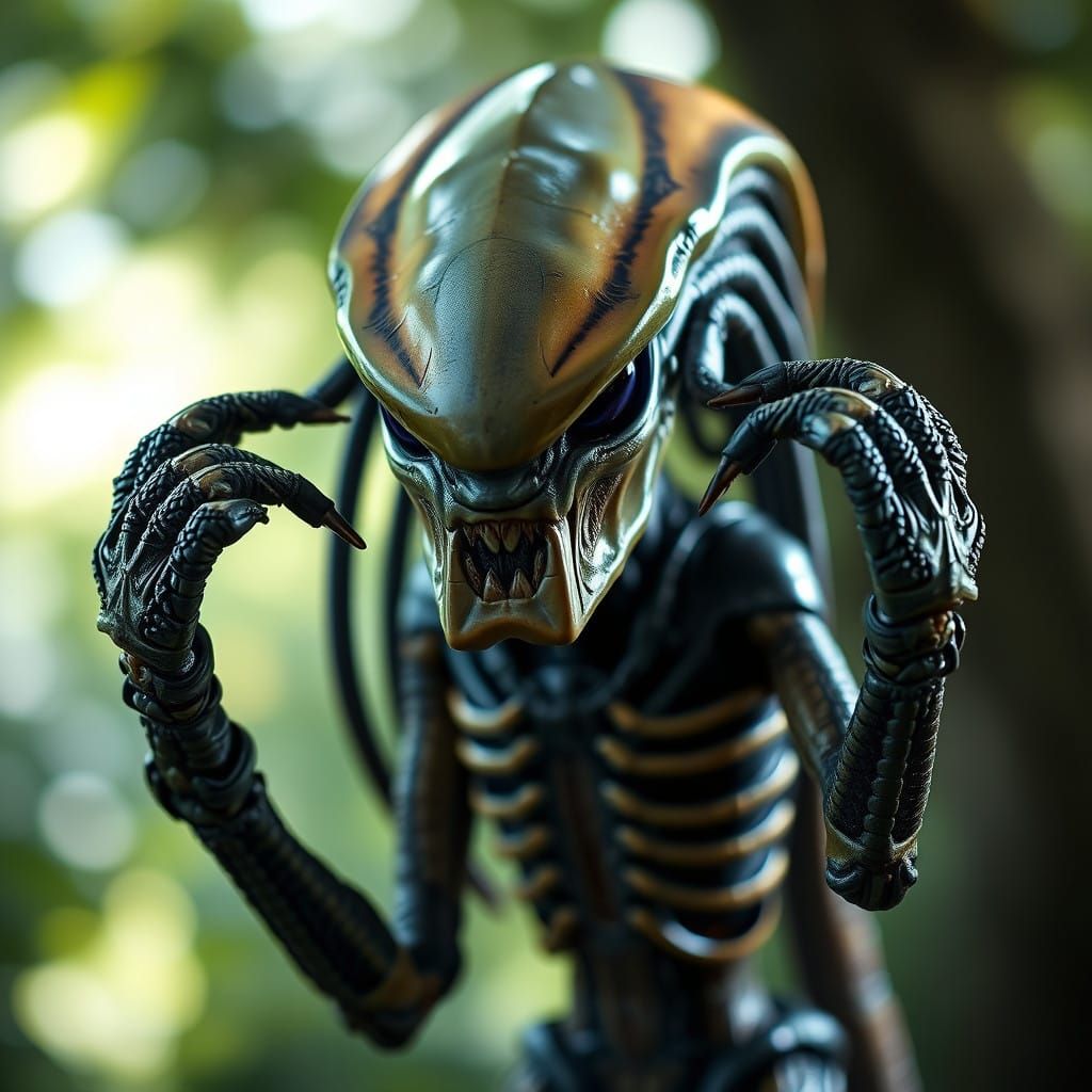 Four-Armed Alien in Shimmering Light