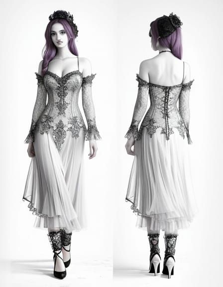 Gothic Sugar Skull Beauty in Dark Fantasy Portrait