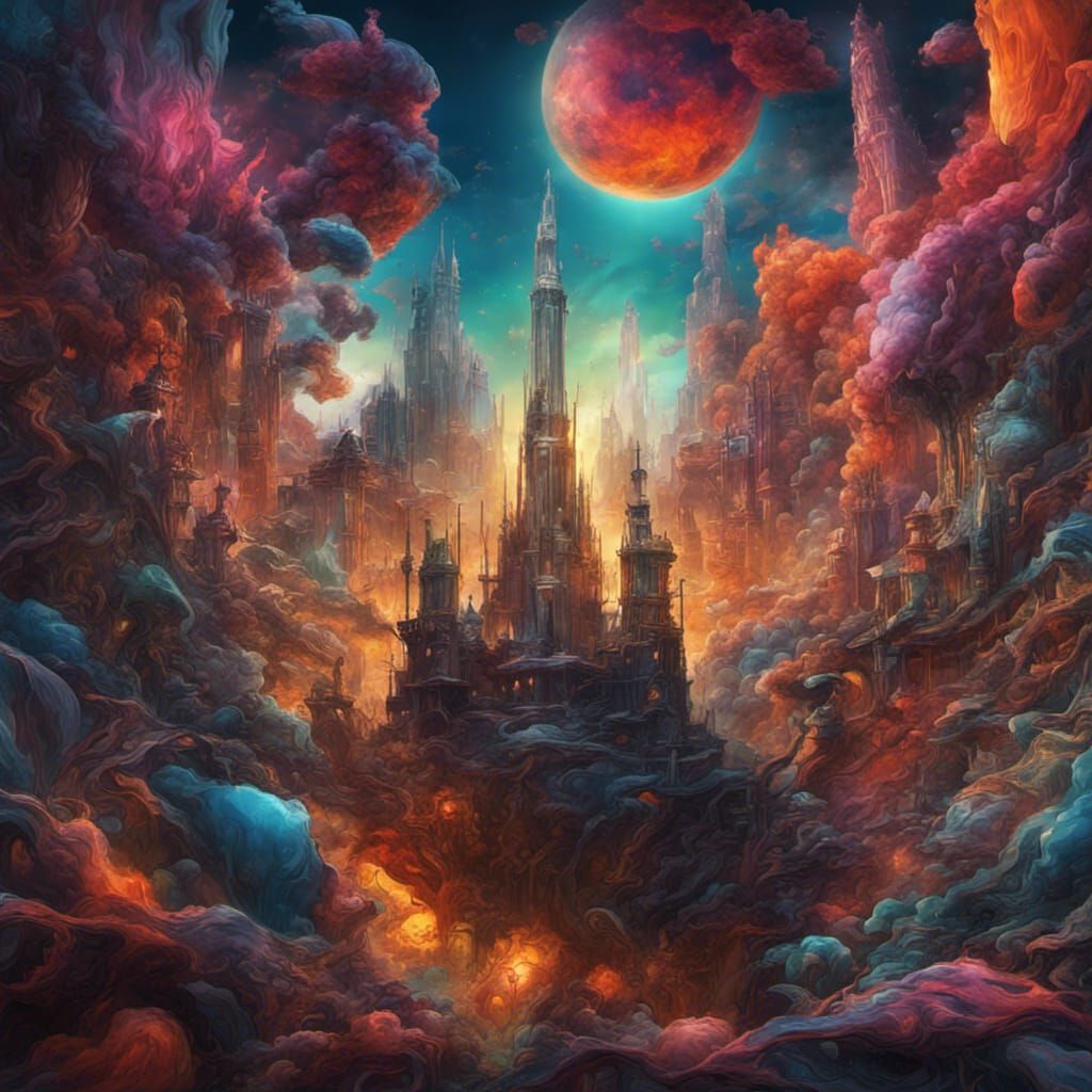 Vibrant Abstract Art: Accountability Theme in Deep Color