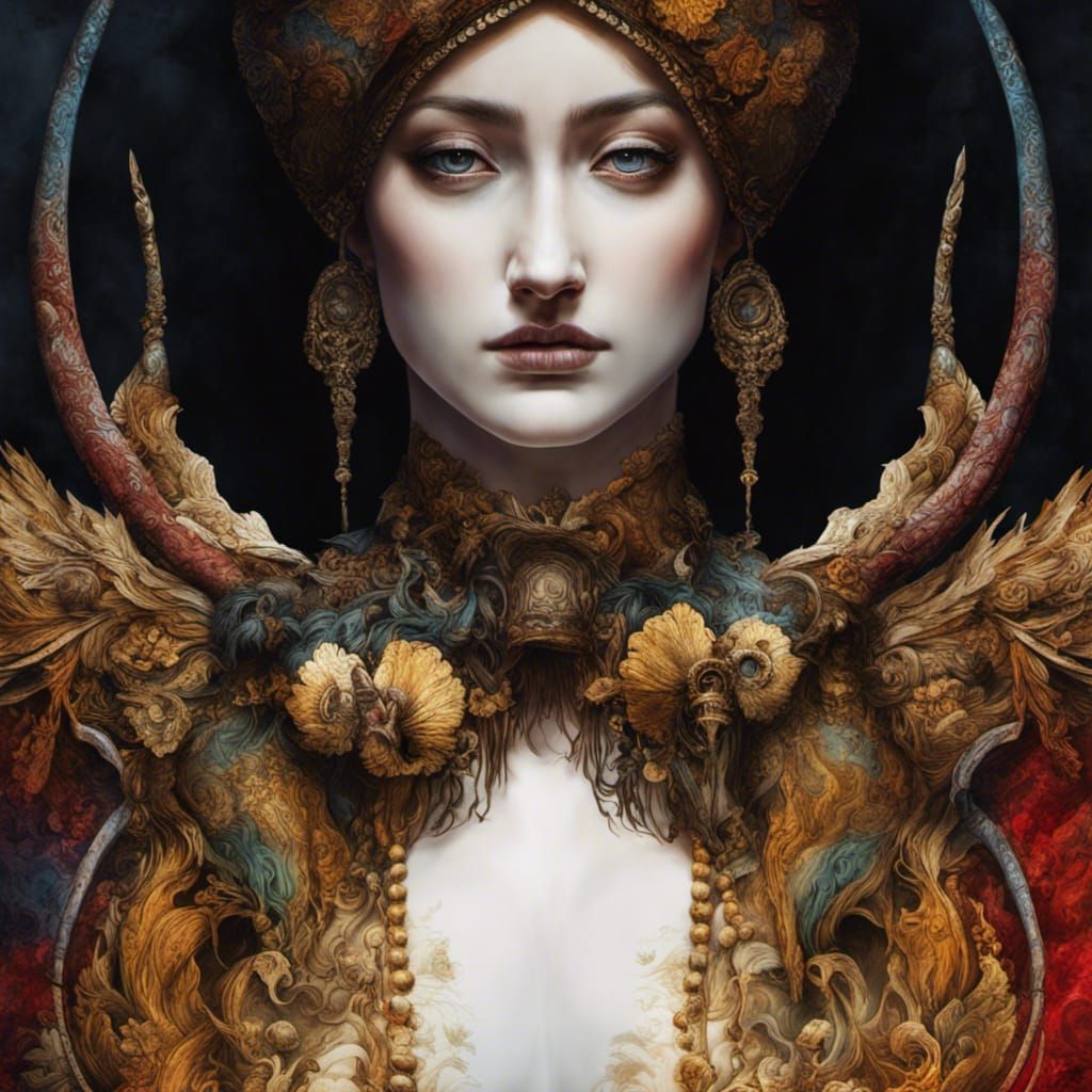 Forgotten Mammoth God in Watercolor Style