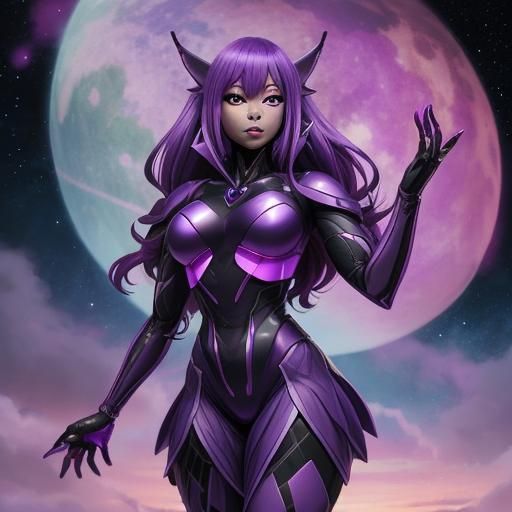 Anime Style Alien Female in Revealing Dress