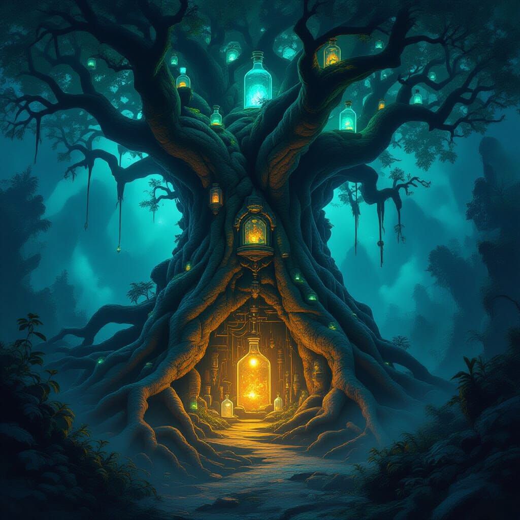 Ancient Tree Secret Lab in Twilight
