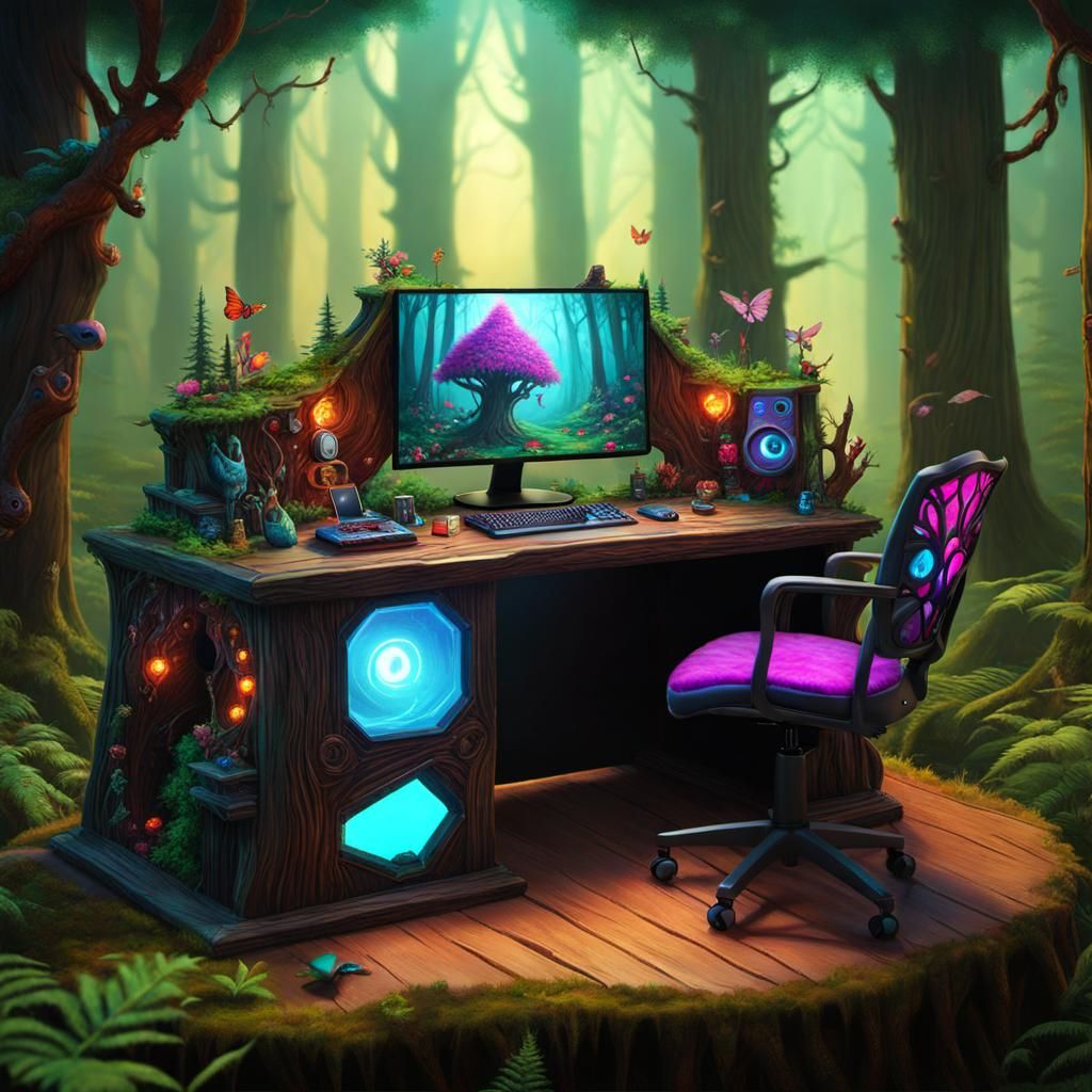 A Forest Gaming PC Setup