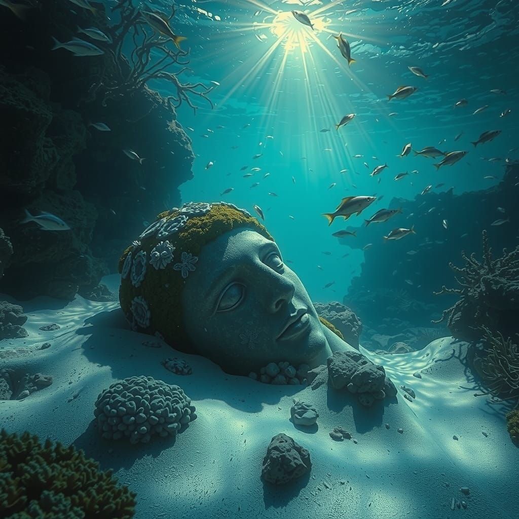 Underwater Ocean Scene in Flux Art Style