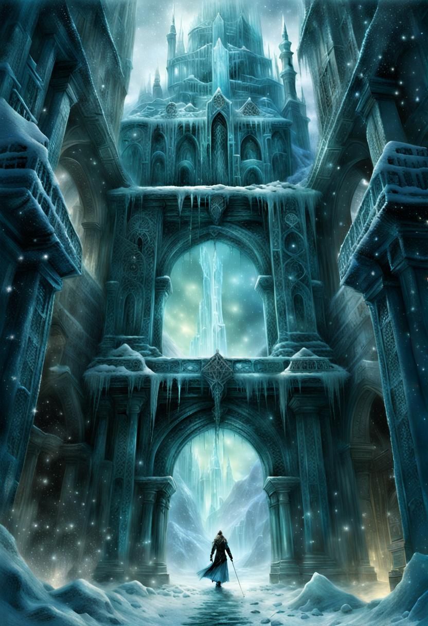 Frozen City: Aquamarine Fantasy Painting