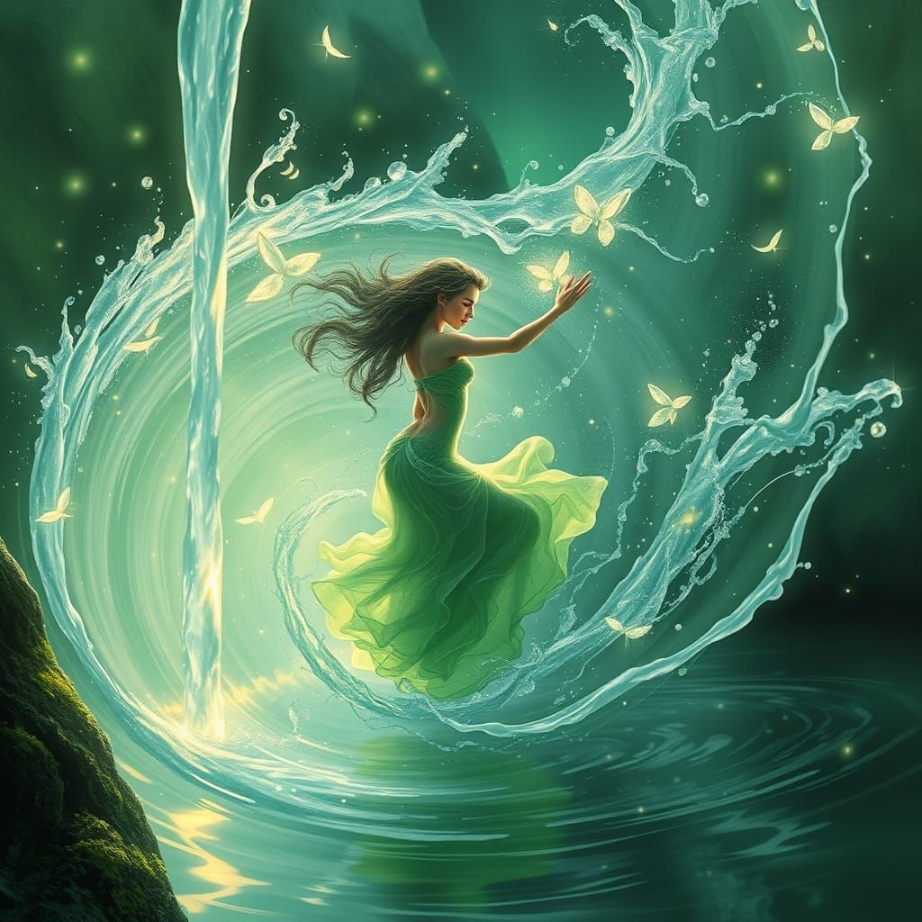 Whispers of Enchanted Water Nymph in Dreamlike Atmosphere