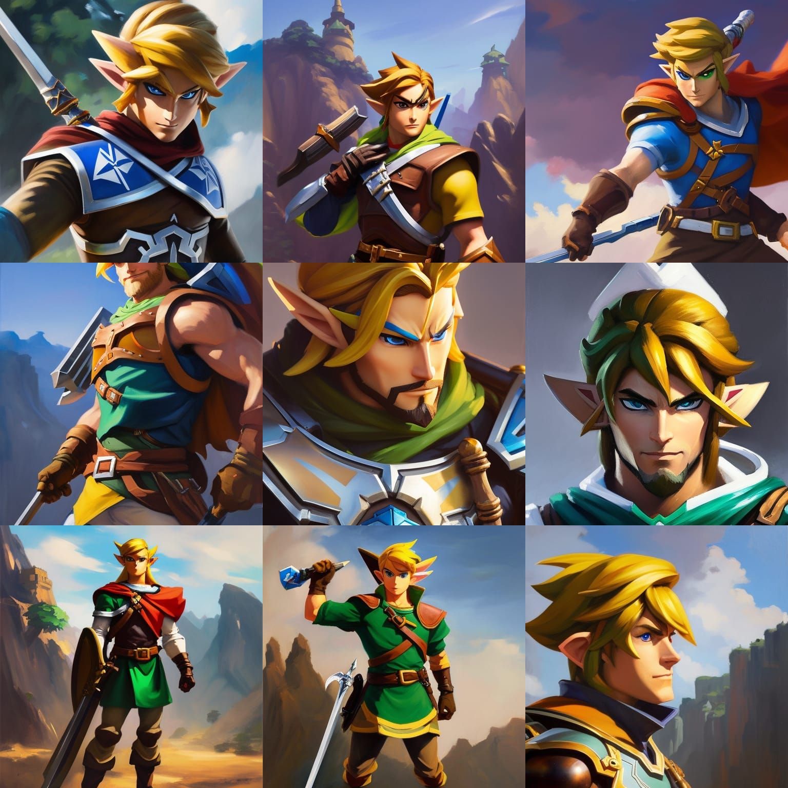 Link as Overwatch Character in Street Art Style