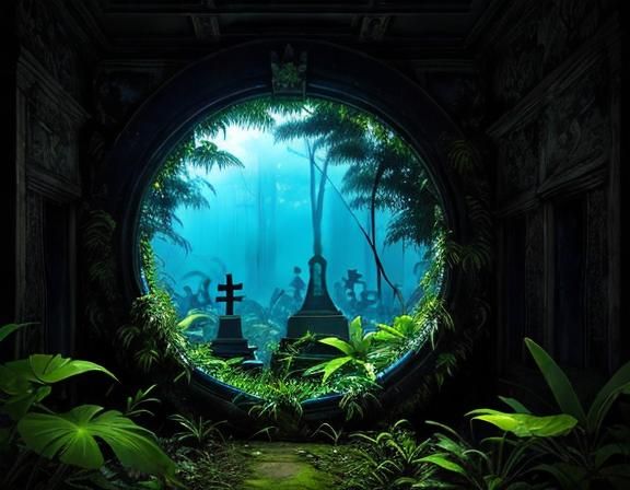 Tasmanian Devil in Haunted Jungle Cemetery