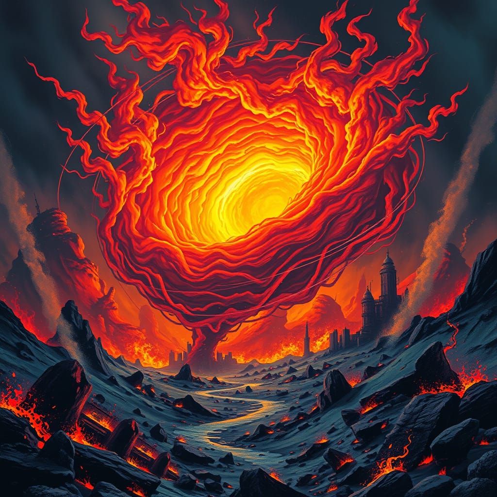 Futuristic Inferno in Cyberpunk Style