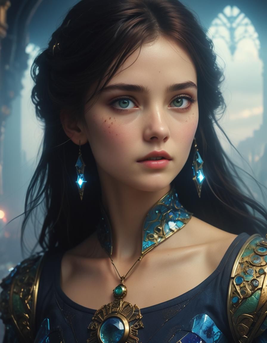 Electric Beauty in Dramatic Digital Painting