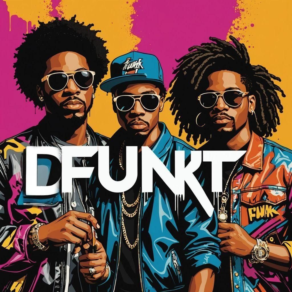 DFUNKT. Funk rap band debut album cover.