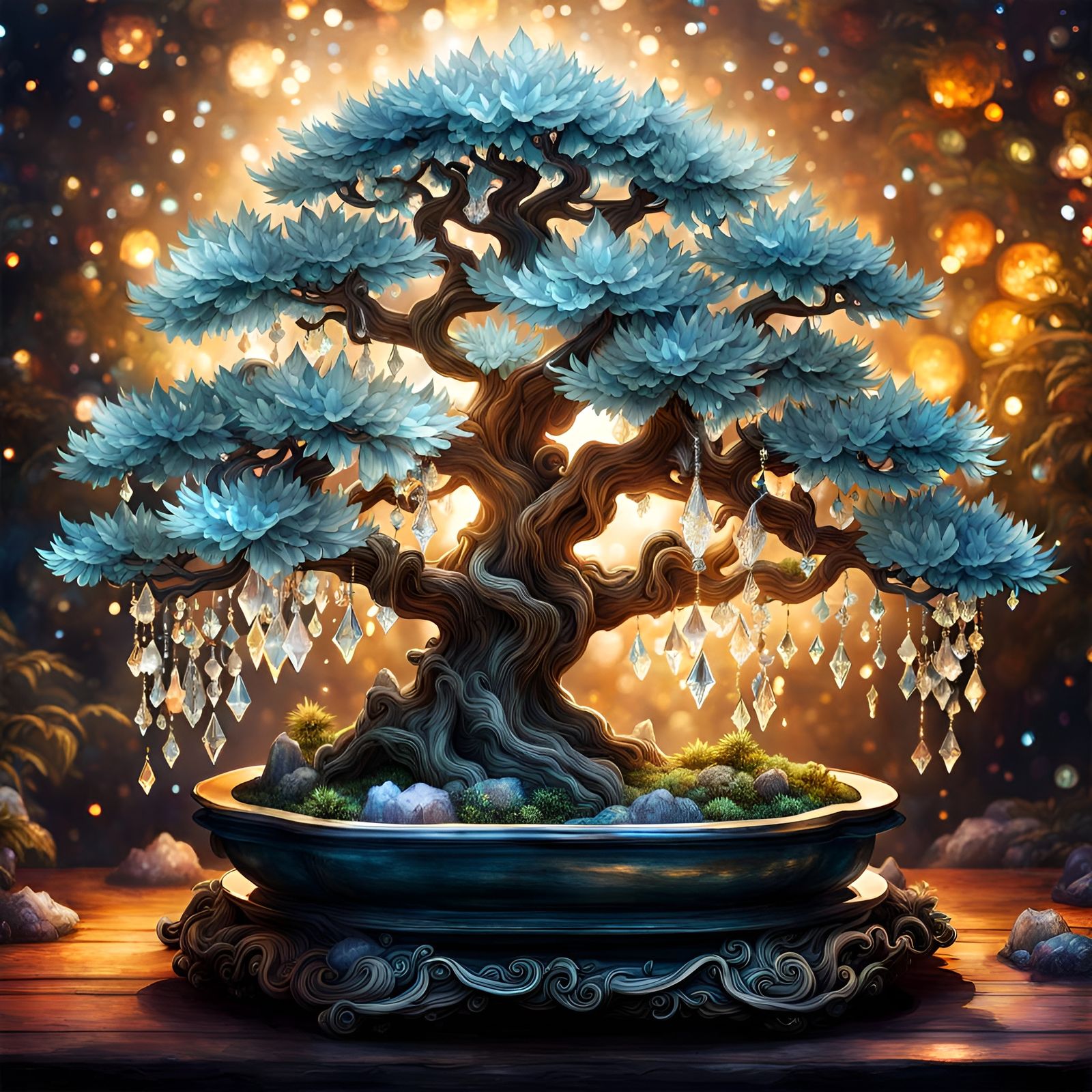 Crystal bonsai tree
