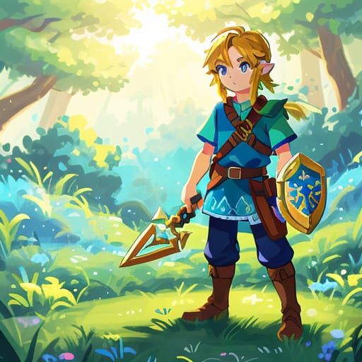 Heroic Chibi Link with Master Sword