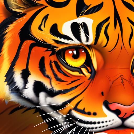 Psychedelic Tiger Stripes in 8-bit Art