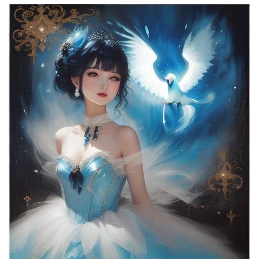 Lady in Ball Gown with Anime Style